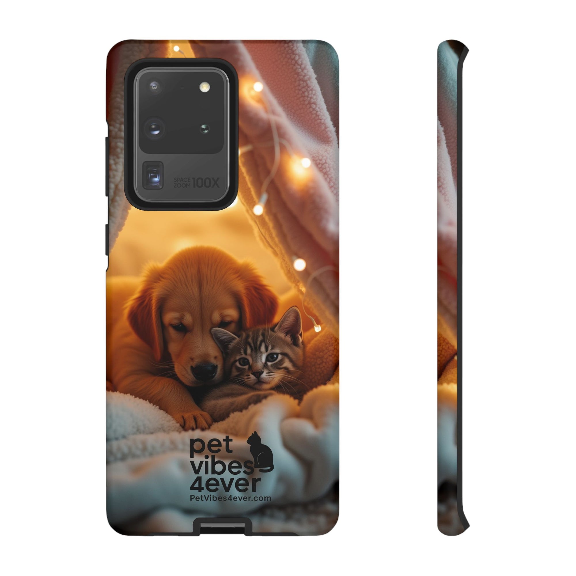 Pet Vibes Phone Case - Cute Dog & Cat Design, Animal Lover Gift, Customizable Pet Phone Cover, Collage Print Case for Kids