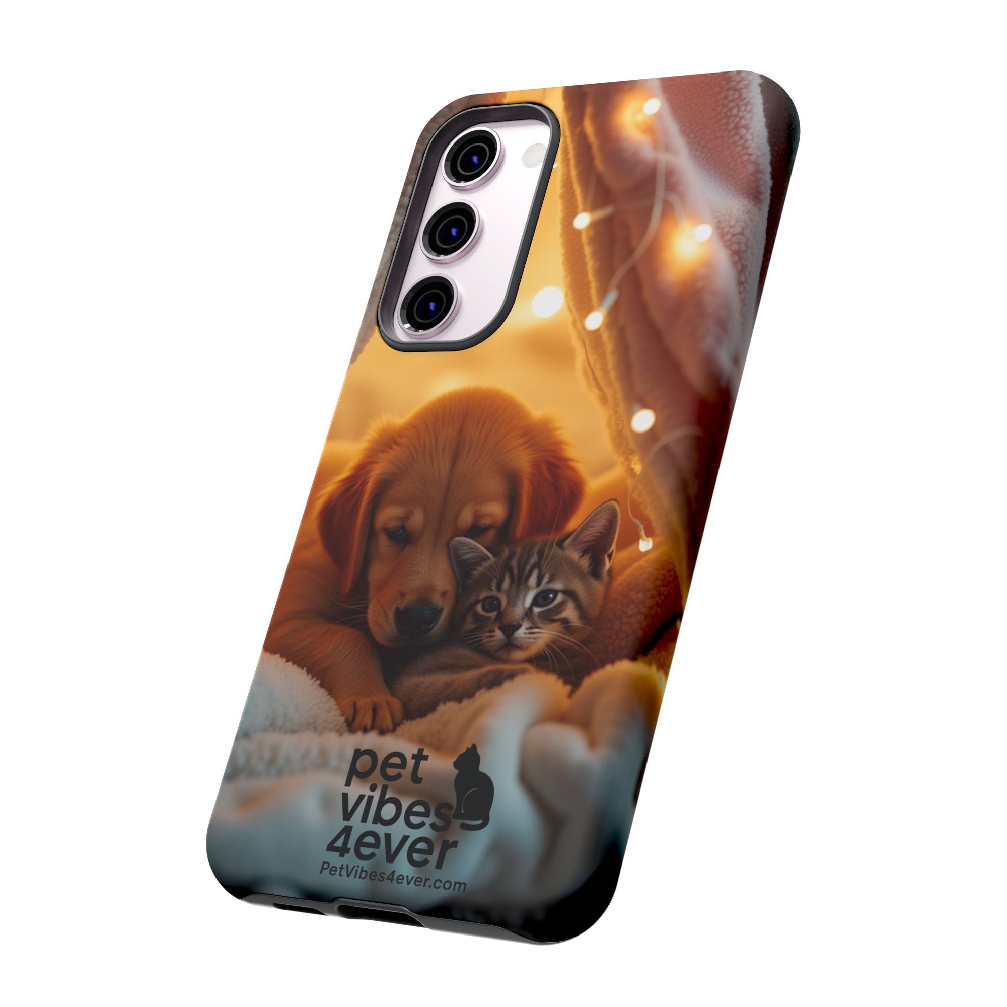 Pet Vibes Phone Case - Cute Dog & Cat Design, Animal Lover Gift, Customizable Pet Phone Cover, Collage Print Case for Kids