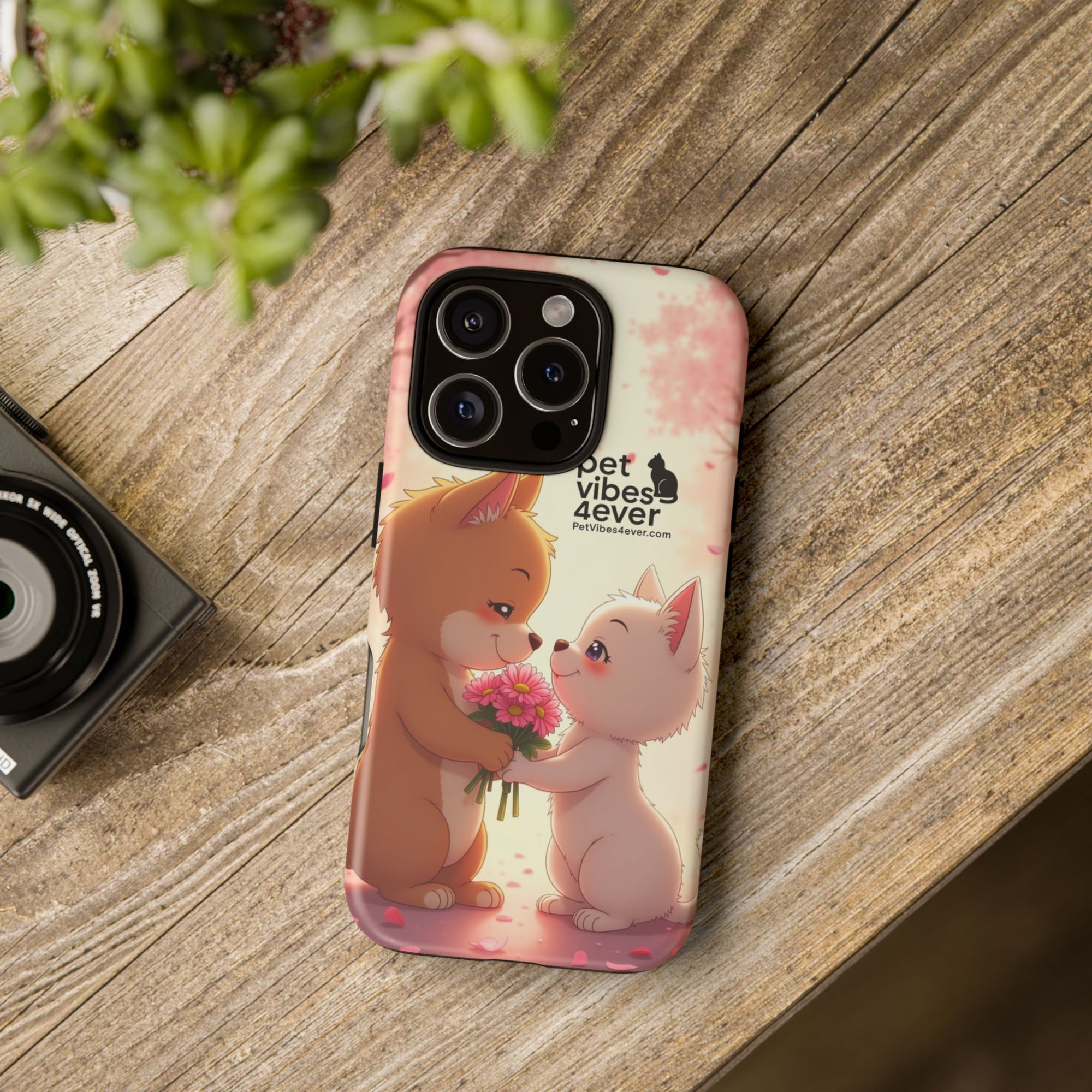 Cute Pet Phone Case, Animal Lovers Gift, Valentine’s Day Present, Custom Phone Cover, Happy Couple Design, Pet Vibes Forever