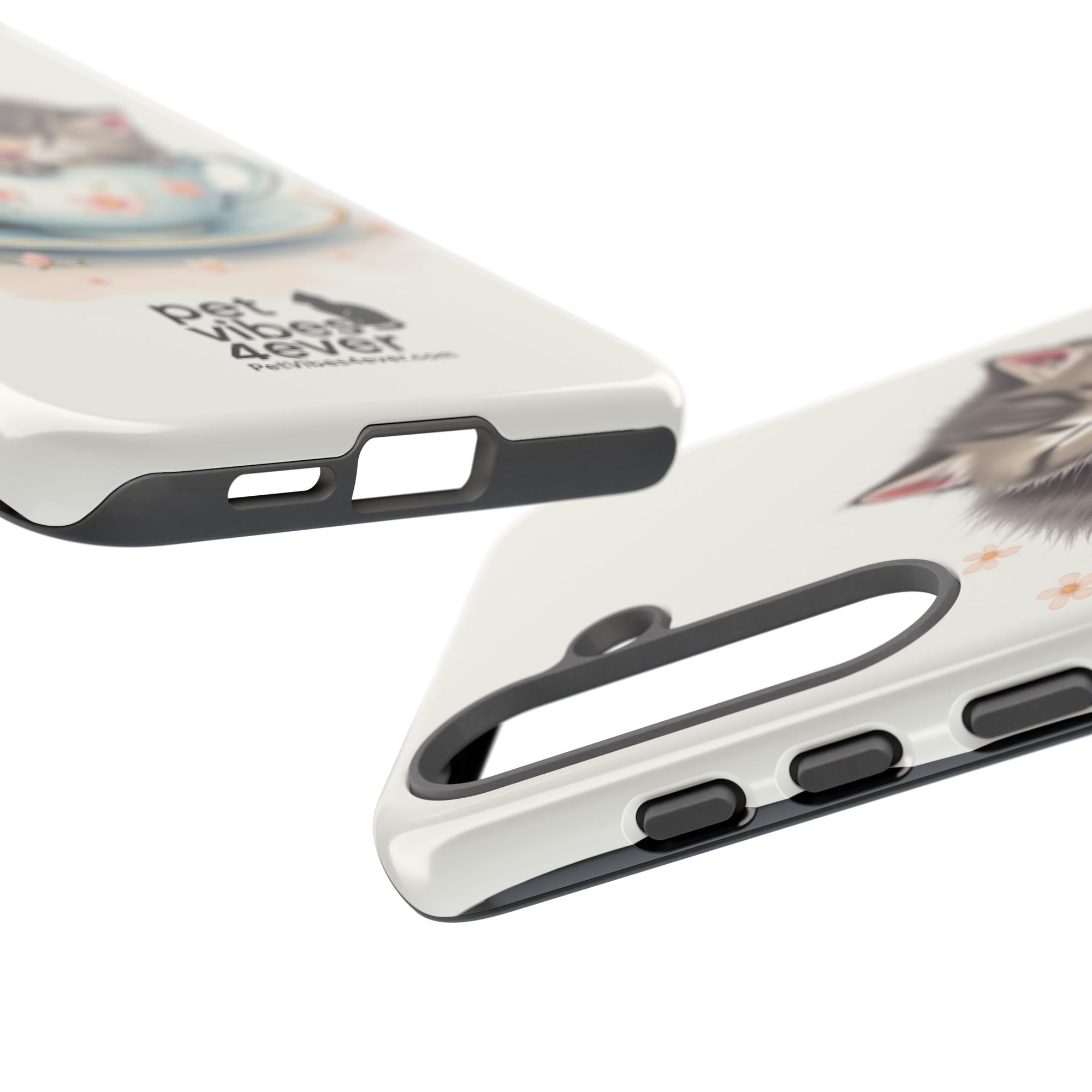 Cute Cat Phone Case, Pet Lover Gift, Soft Kitty Design, Floral Tech Accessory, Unique Animal Case, iPhone Cover, Birthday Present