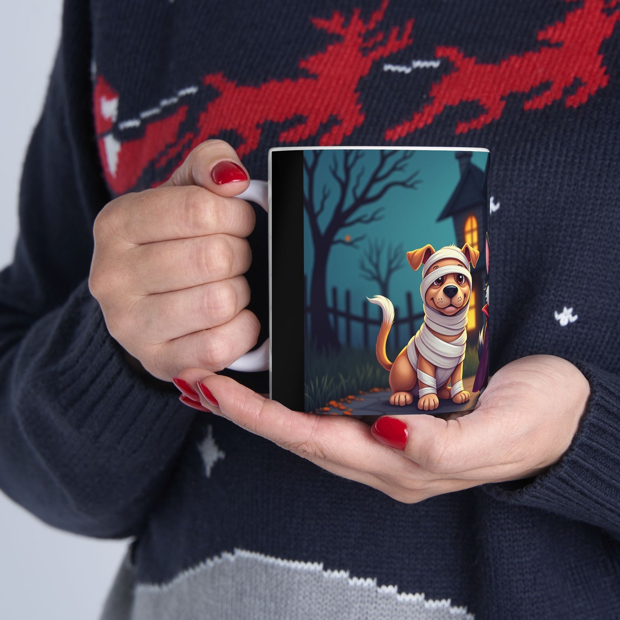 Spooky Pet-Themed Ceramic Mug for Dog Lovers | Halloween Gift, Cute Dog Mug, Pet Owner Coffee Cup, Dog Mom Gift, Fun Halloween Decor