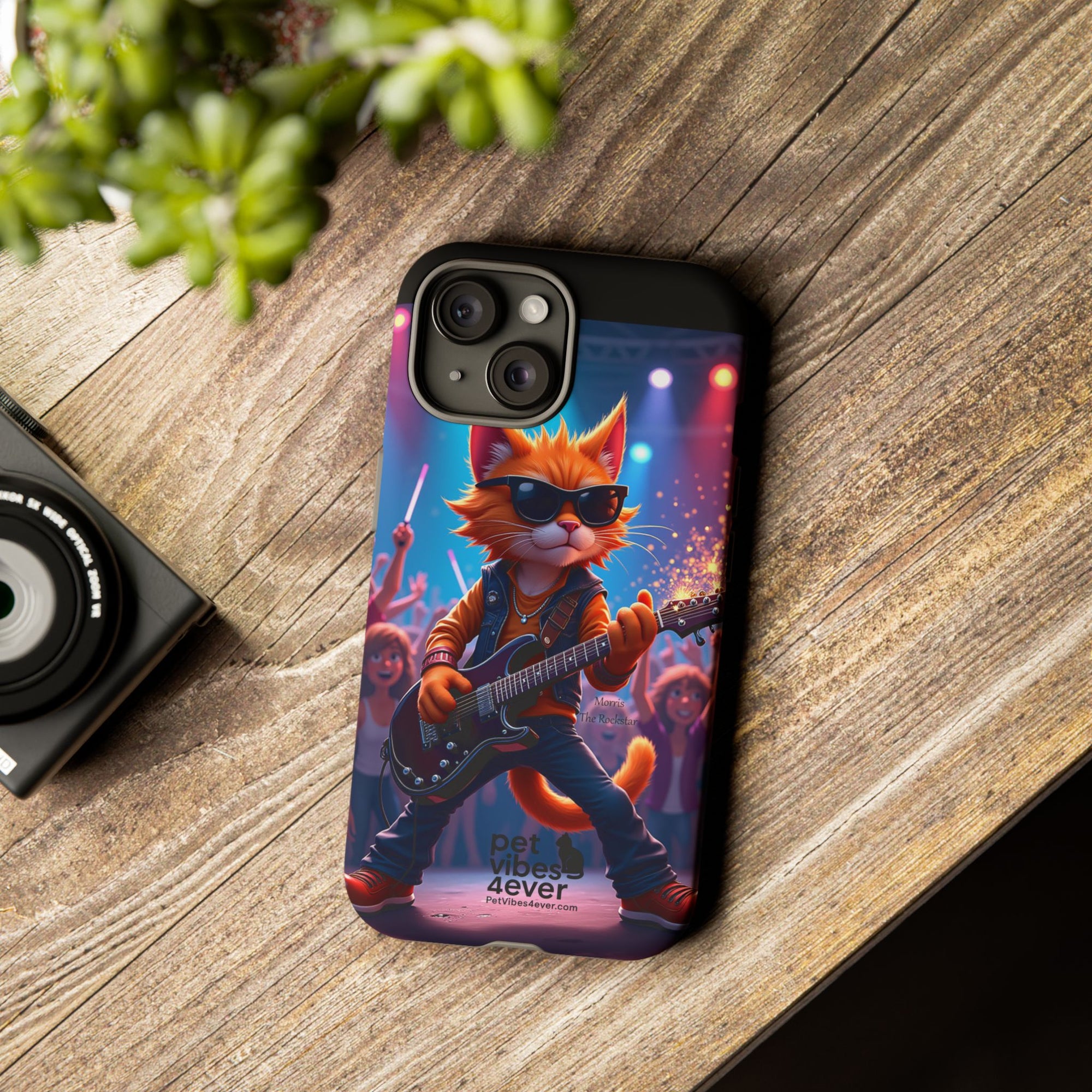 Rocking Cat Phone Case, Fun Cat Phone Cover, Cool Pet Vibes Gift, Music Lover Accessory, Unique Cat Phone Case