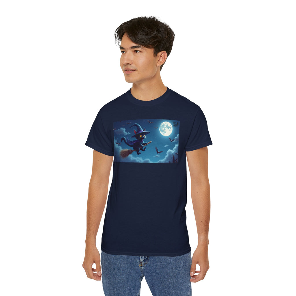 Moonlit Witch Unisex Tee | Spooky Vibes, Halloween Must-Have, Cozy Gift, Comfortable Everyday Wear, Magical Spirit Apparel
