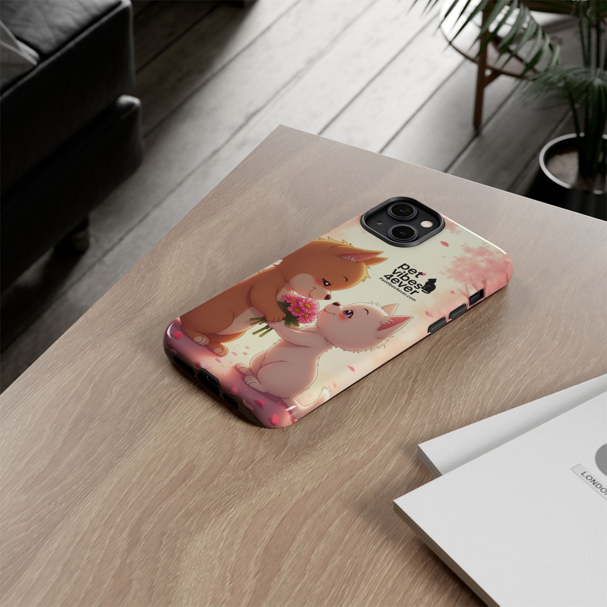 Cute Pet Phone Case, Animal Lovers Gift, Valentine’s Day Present, Custom Phone Cover, Happy Couple Design, Pet Vibes Forever