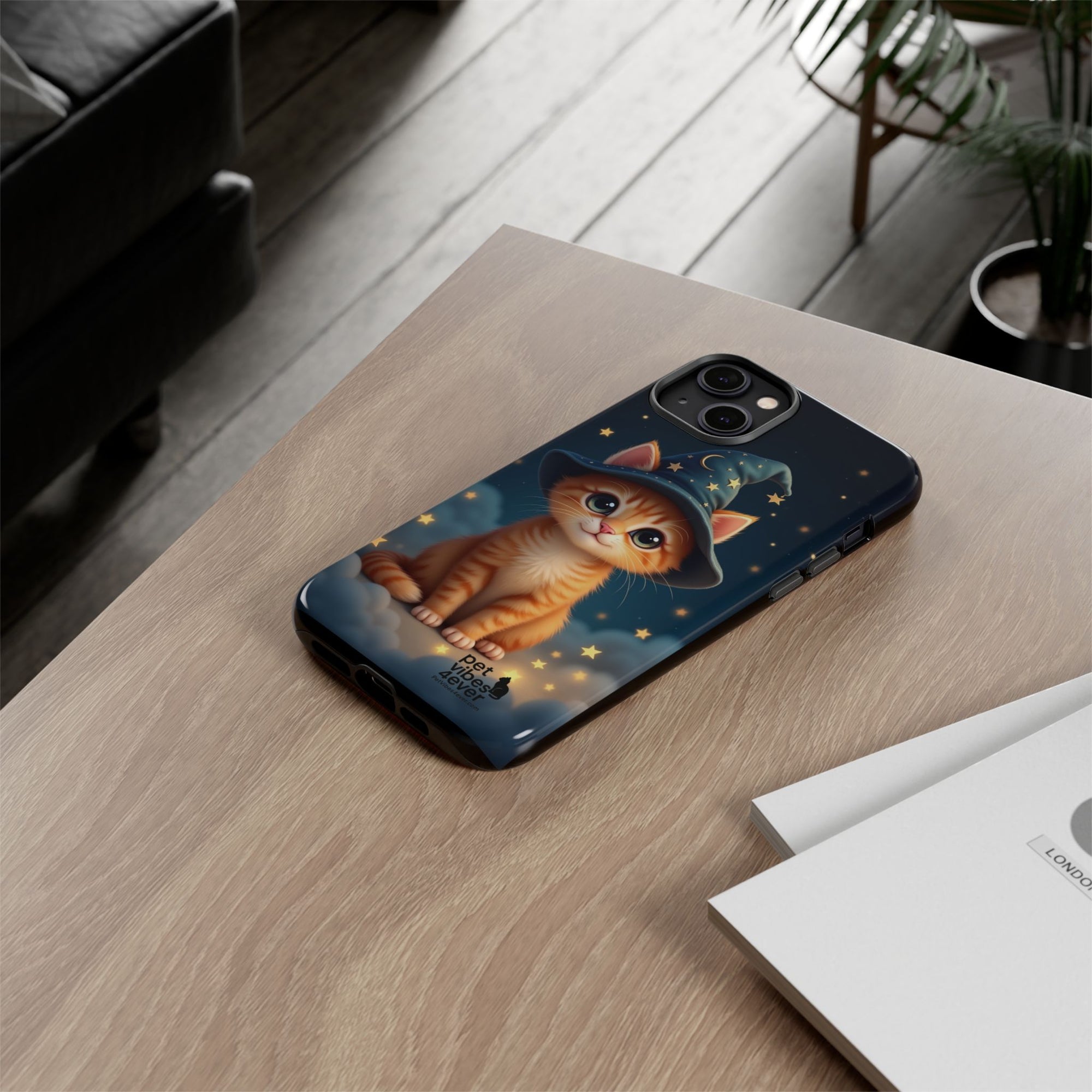 Cat-Themed Phone Case, Cute Cat Case, Pet Lover Gift, Kawaii Phone Accessory, Celestial Cat Design, Stylish Gadget Protector