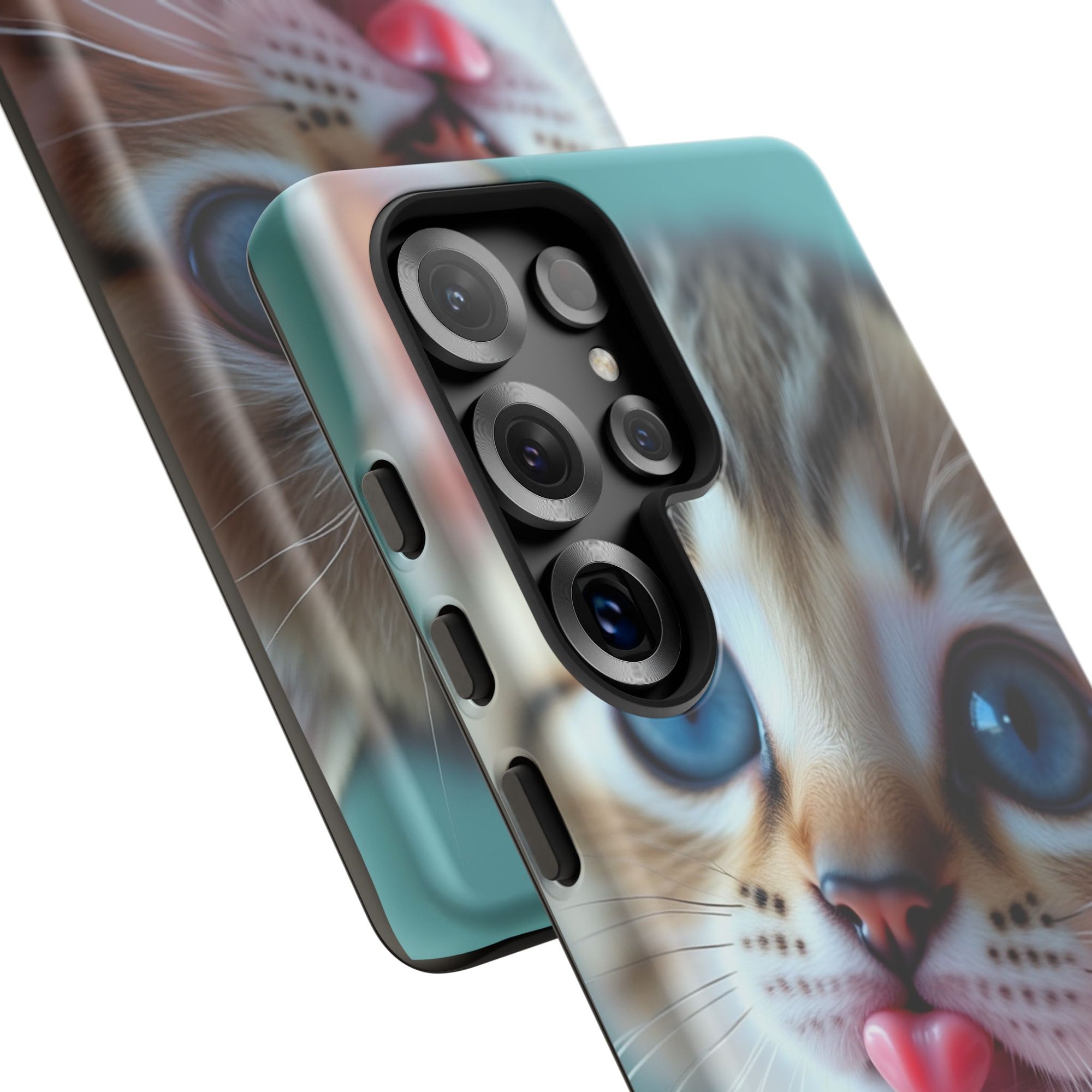 Cute Cat Phone Case, Pet Lover Gift, Durable Phone Cover, Animal Print Case, Cute Kitten Accessory