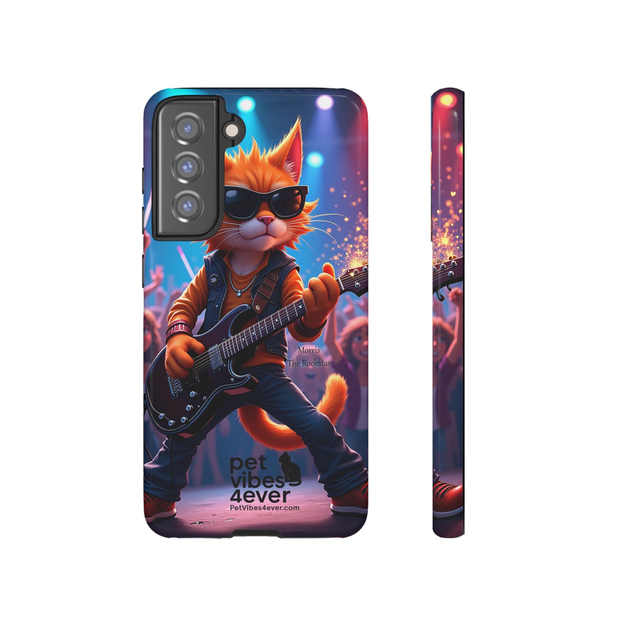 Guitar Cat Phone Case | Fun Pet Vibes | Unique Gift for Cat Lovers, Music Fans, Pet Owners, Birthday, Holidays, Personal Use