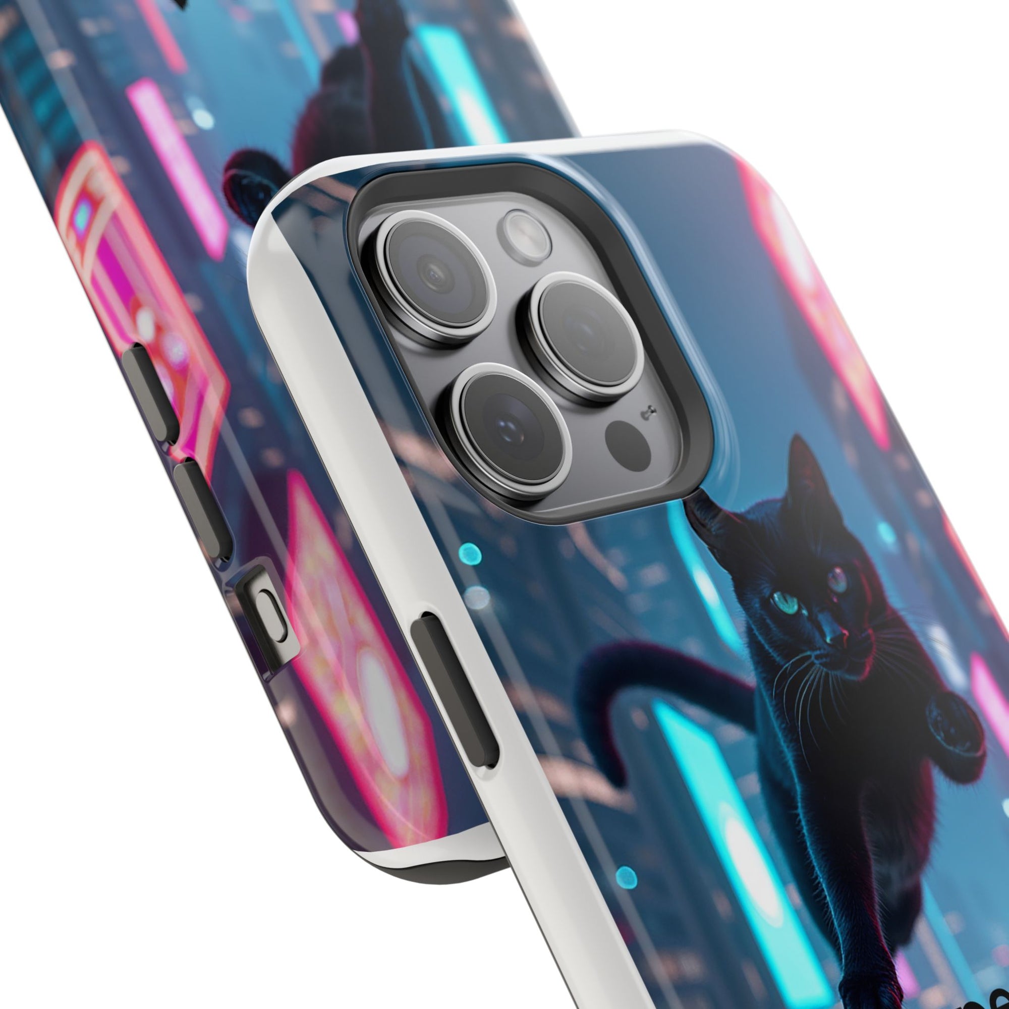 Cat-Themed Phone Case with Pet Vibes Design, Impact-Resistant Phone Case, Gift for Cat Lovers, Cute Pet Merchandise, Stylish Phone Accessory