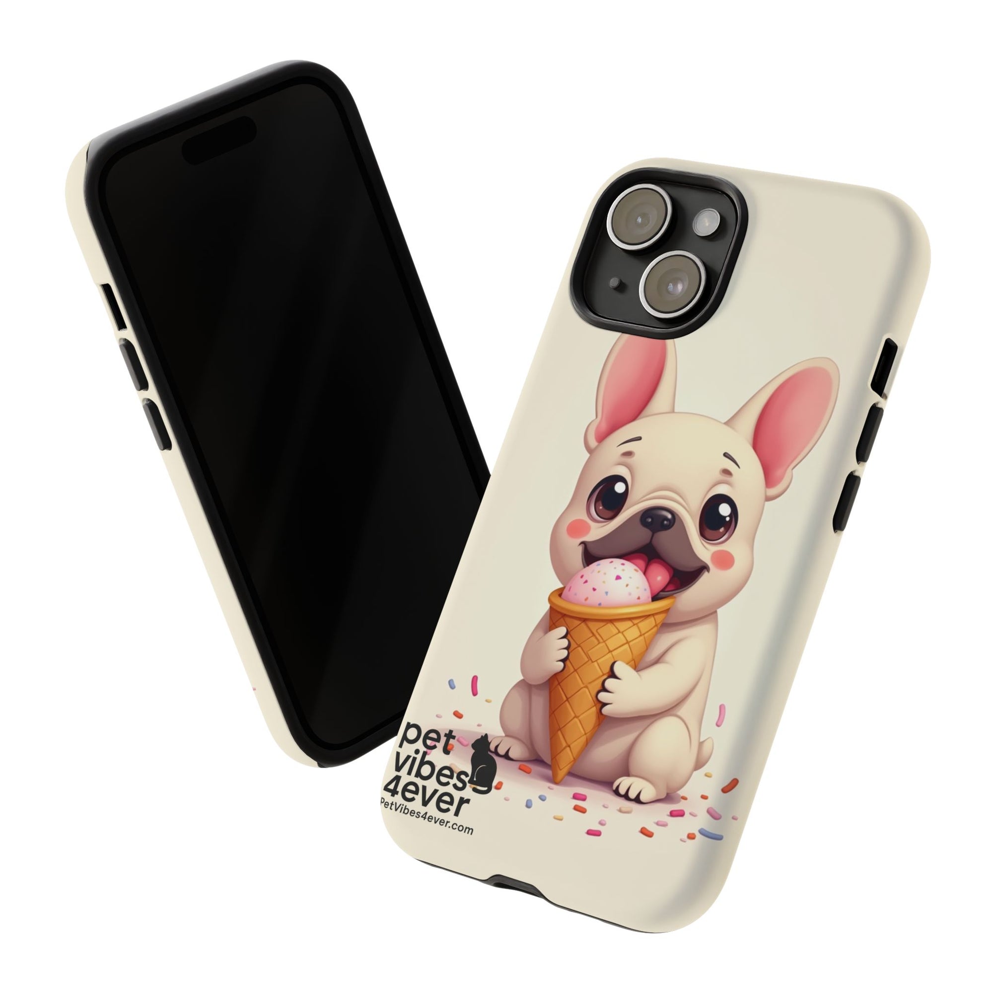 Cute Dog Case, Adorable Puppy Phone Cover, Pet Lover Gift, Ice Cream Design, Fun Accessories for Pet Owners