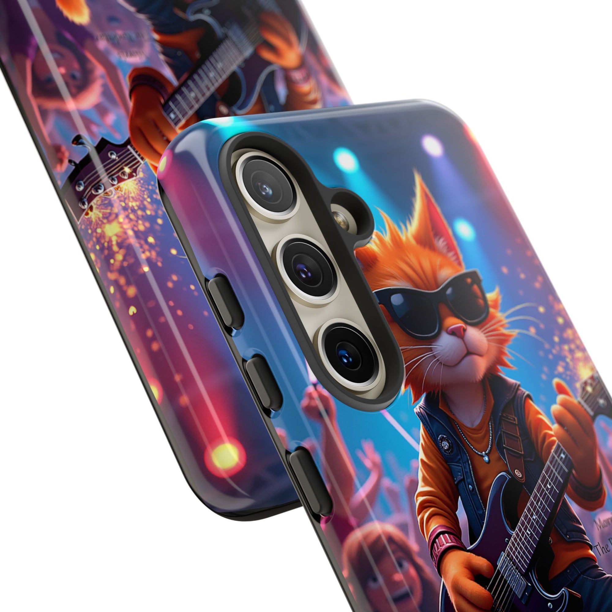 Guitar Cat Phone Case | Fun Pet Vibes | Unique Gift for Cat Lovers, Music Fans, Pet Owners, Birthday, Holidays, Personal Use
