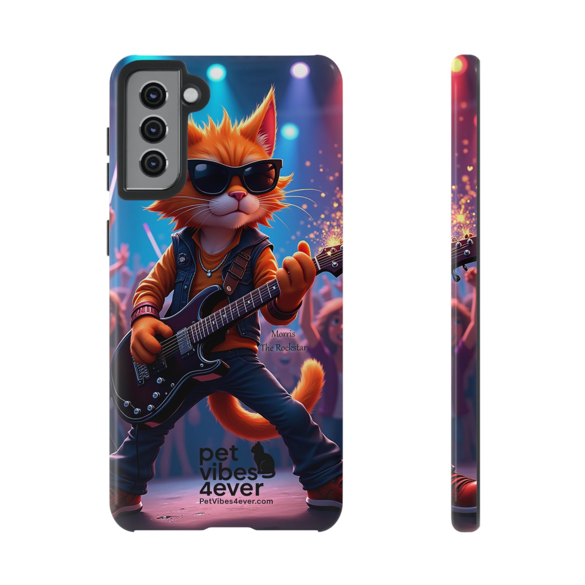 Guitar Cat Phone Case | Fun Pet Vibes | Unique Gift for Cat Lovers, Music Fans, Pet Owners, Birthday, Holidays, Personal Use