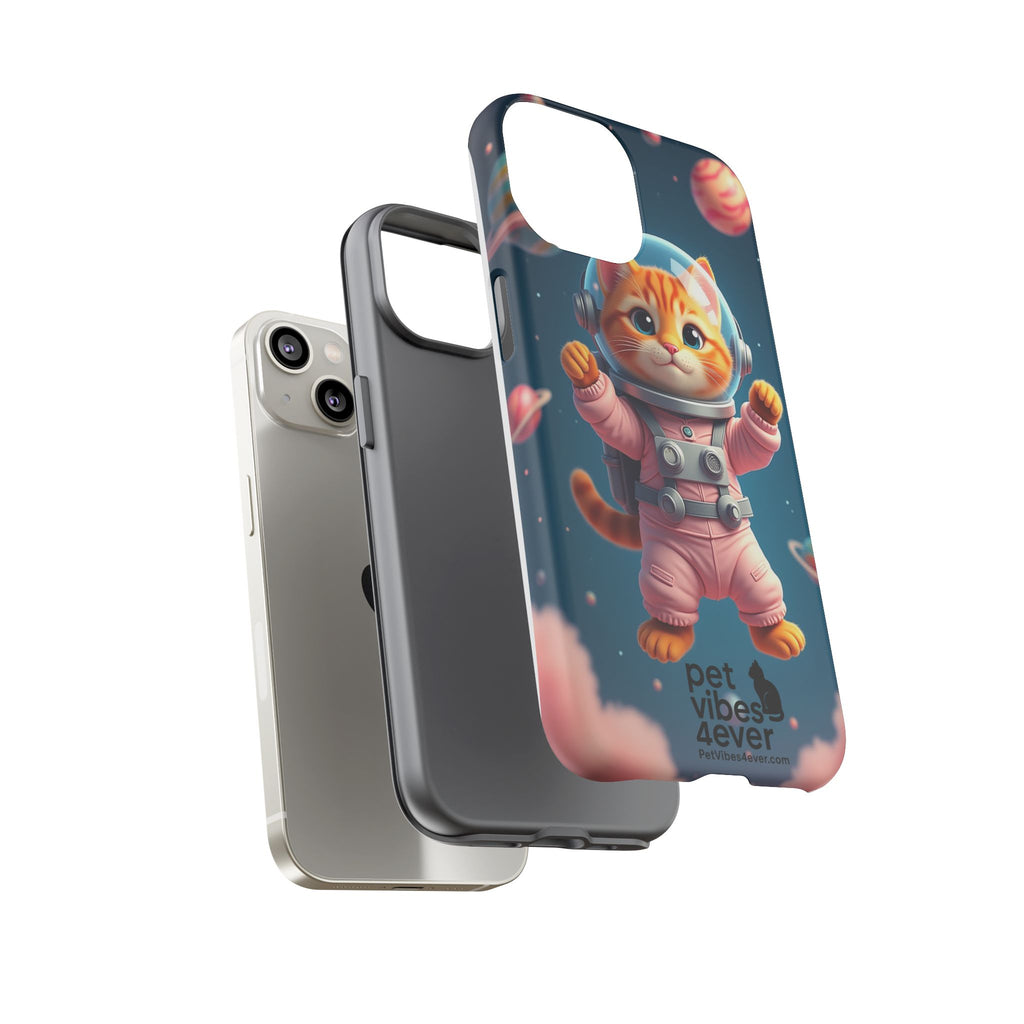 Cute Cat Phone Case, Cat Lovers Gift, Astrological Accessories, Fun Tech Gear, Space Theme Phone Cover