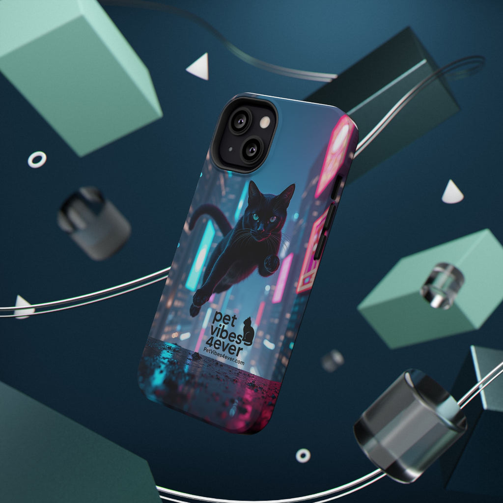 Cat-Themed Phone Case with Pet Vibes Design, Impact-Resistant Phone Case, Gift for Cat Lovers, Cute Pet Merchandise, Stylish Phone Accessory