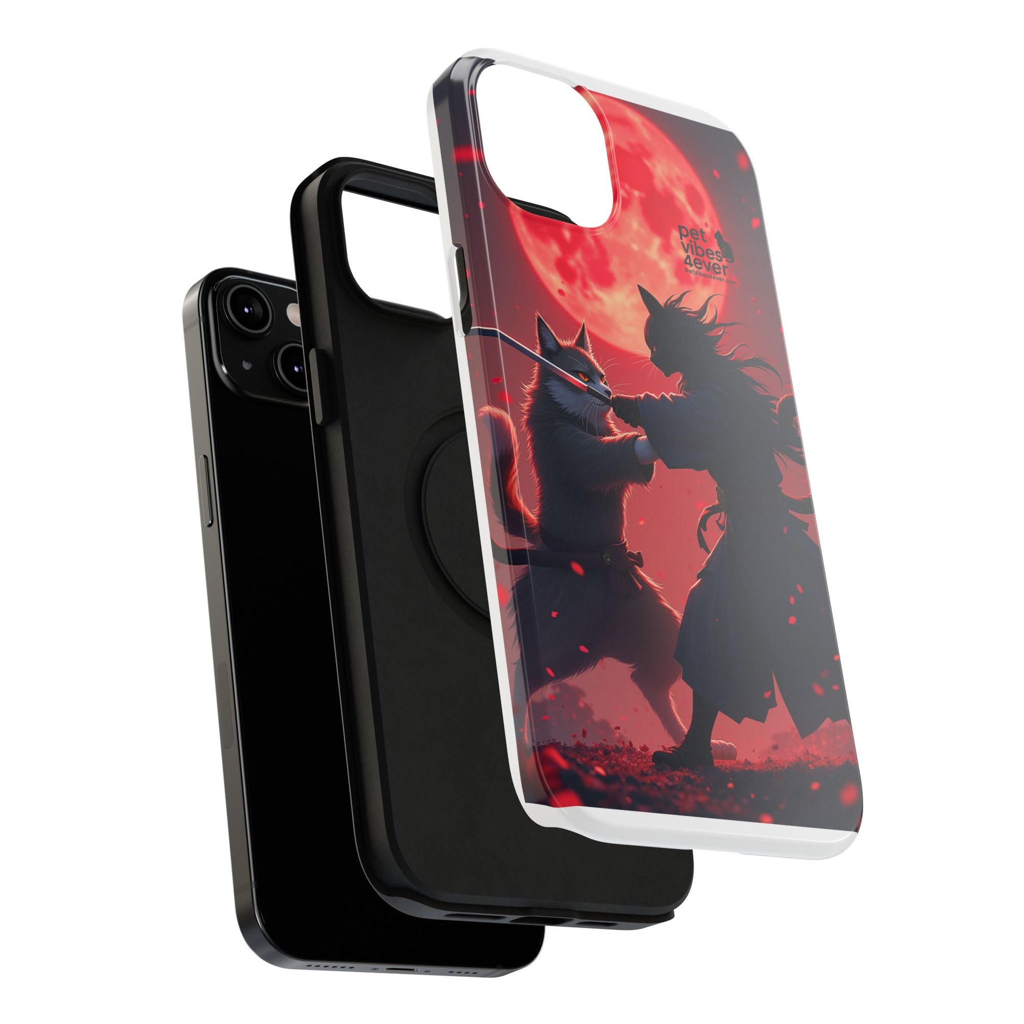 Samurai Cat Phone Case – Impact-Resistant, Pet Lovers, Cool Tech Accessories, Anime Aesthetic, Unique Gifts