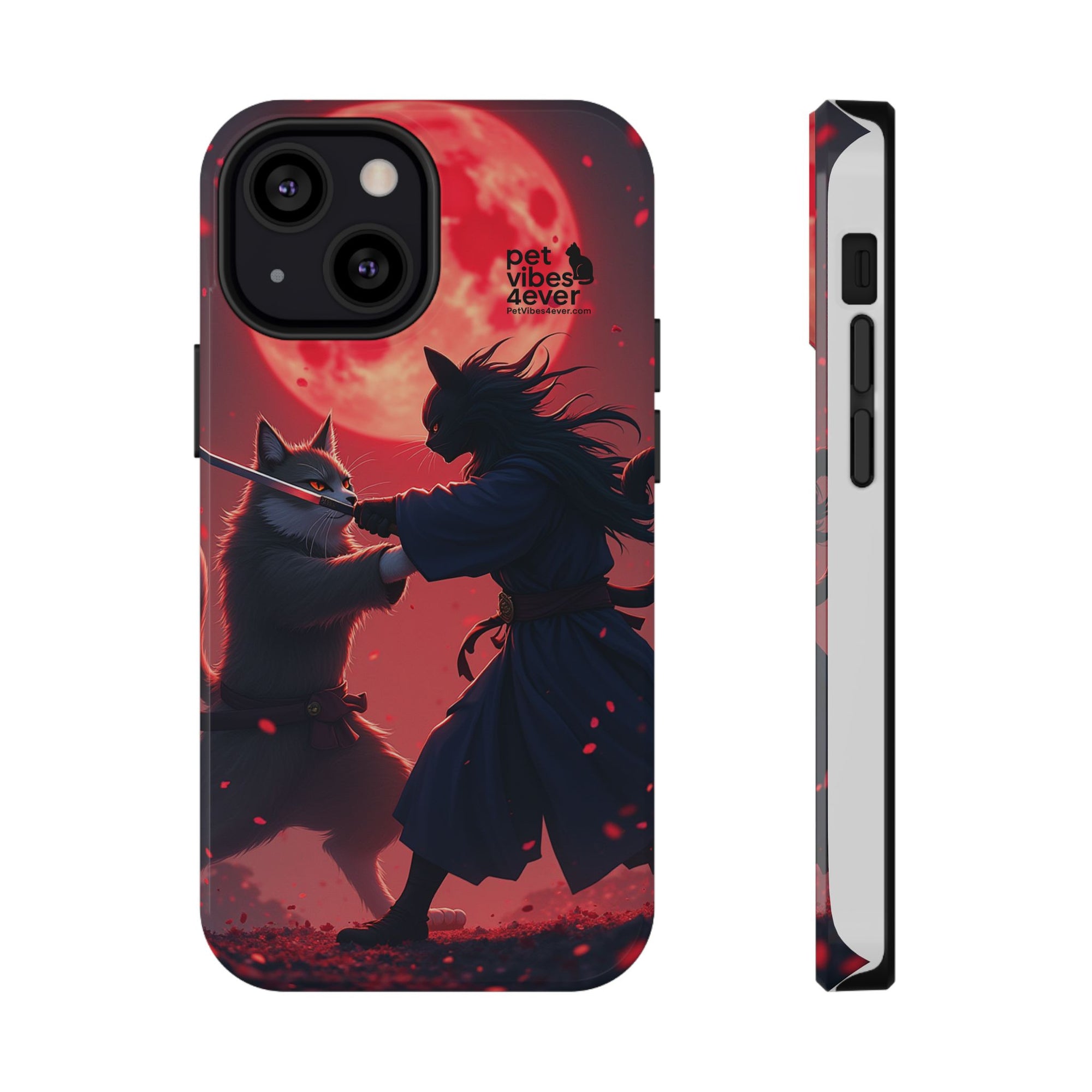 Samurai Cat Phone Case – Impact-Resistant, Pet Lovers, Cool Tech Accessories, Anime Aesthetic, Unique Gifts