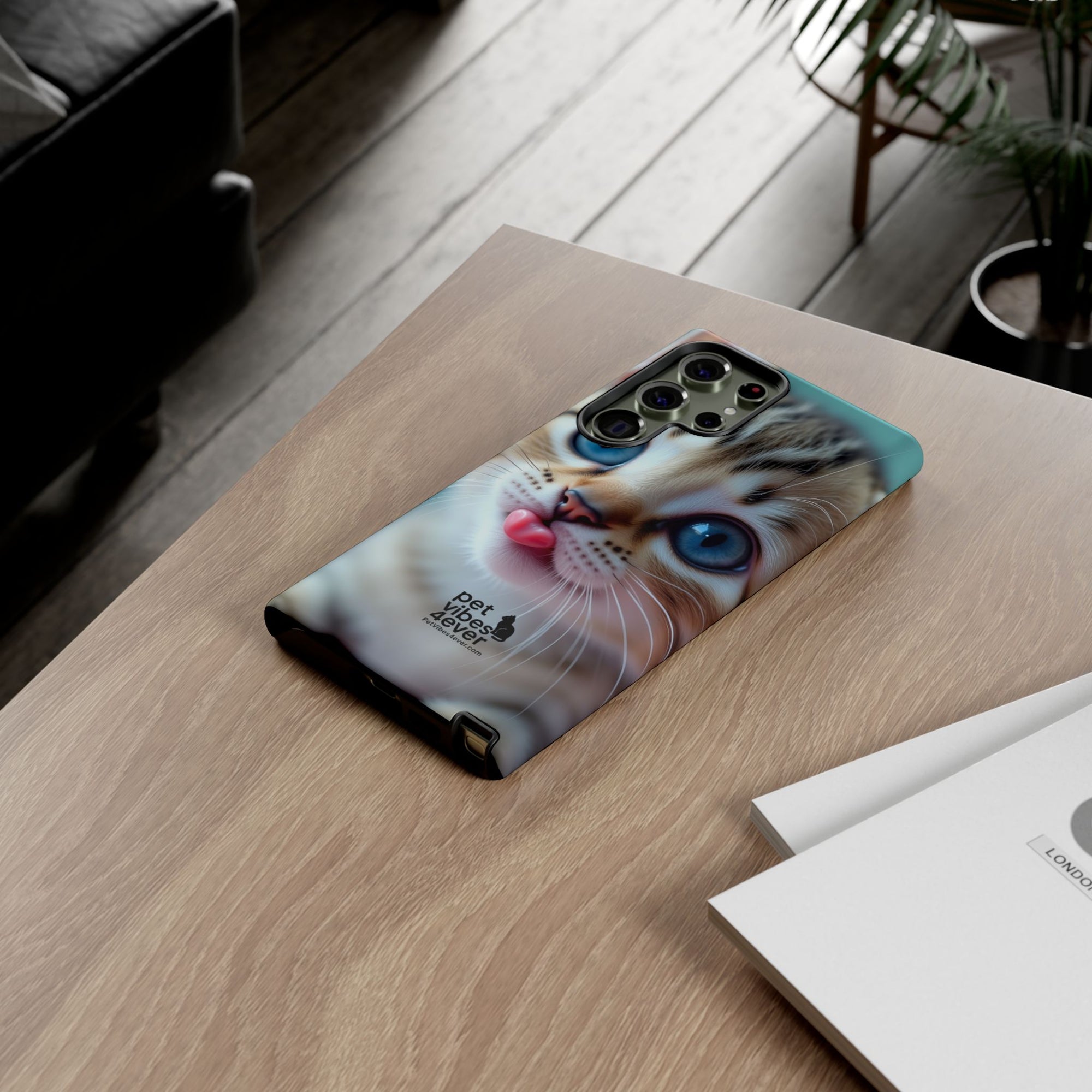 Cute Cat Phone Case, Pet Lover Gift, Durable Phone Cover, Animal Print Case, Cute Kitten Accessory