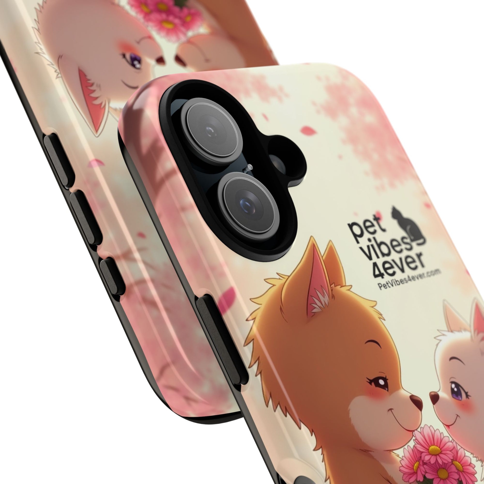 Cute Pet Phone Case, Animal Lovers Gift, Valentine’s Day Present, Custom Phone Cover, Happy Couple Design, Pet Vibes Forever