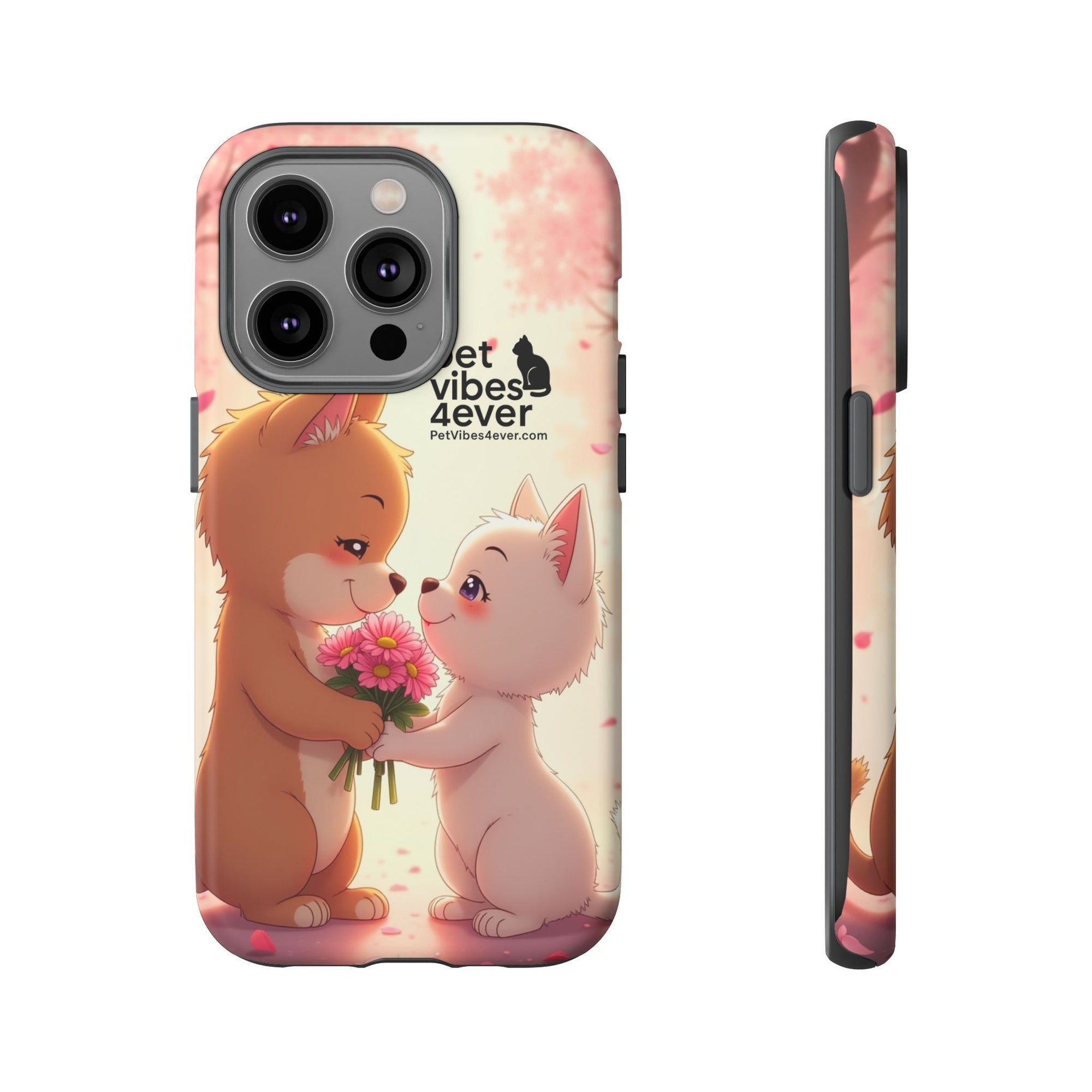 Cute Pet Phone Case, Animal Lovers Gift, Valentine’s Day Present, Custom Phone Cover, Happy Couple Design, Pet Vibes Forever