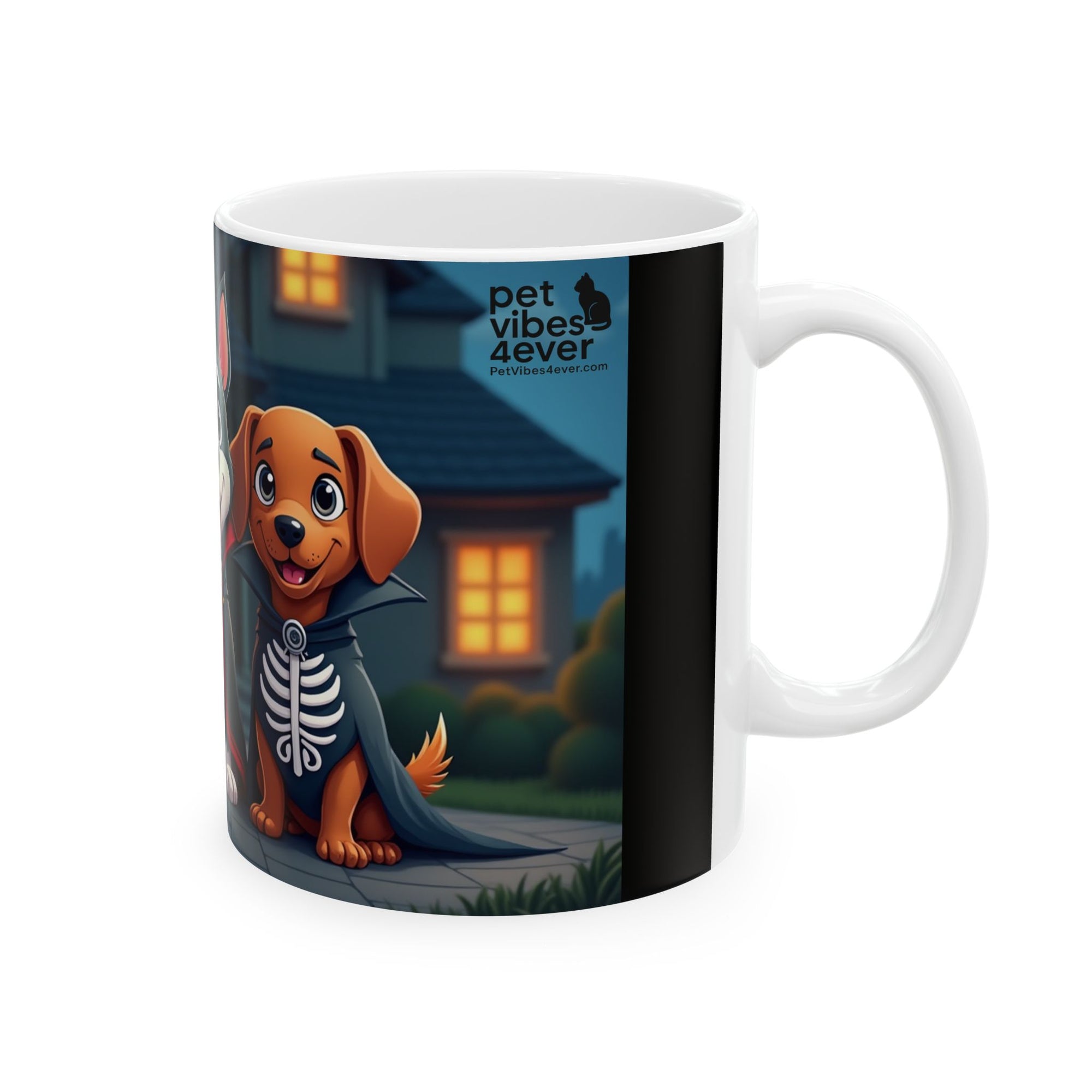 Halloween Dog Lover's Ceramic Mug, Cute Pup Design, 11oz, 15oz, Perfect for Gifts, Home Decor, Pet Lovers, Coffee, Hot Chocolate