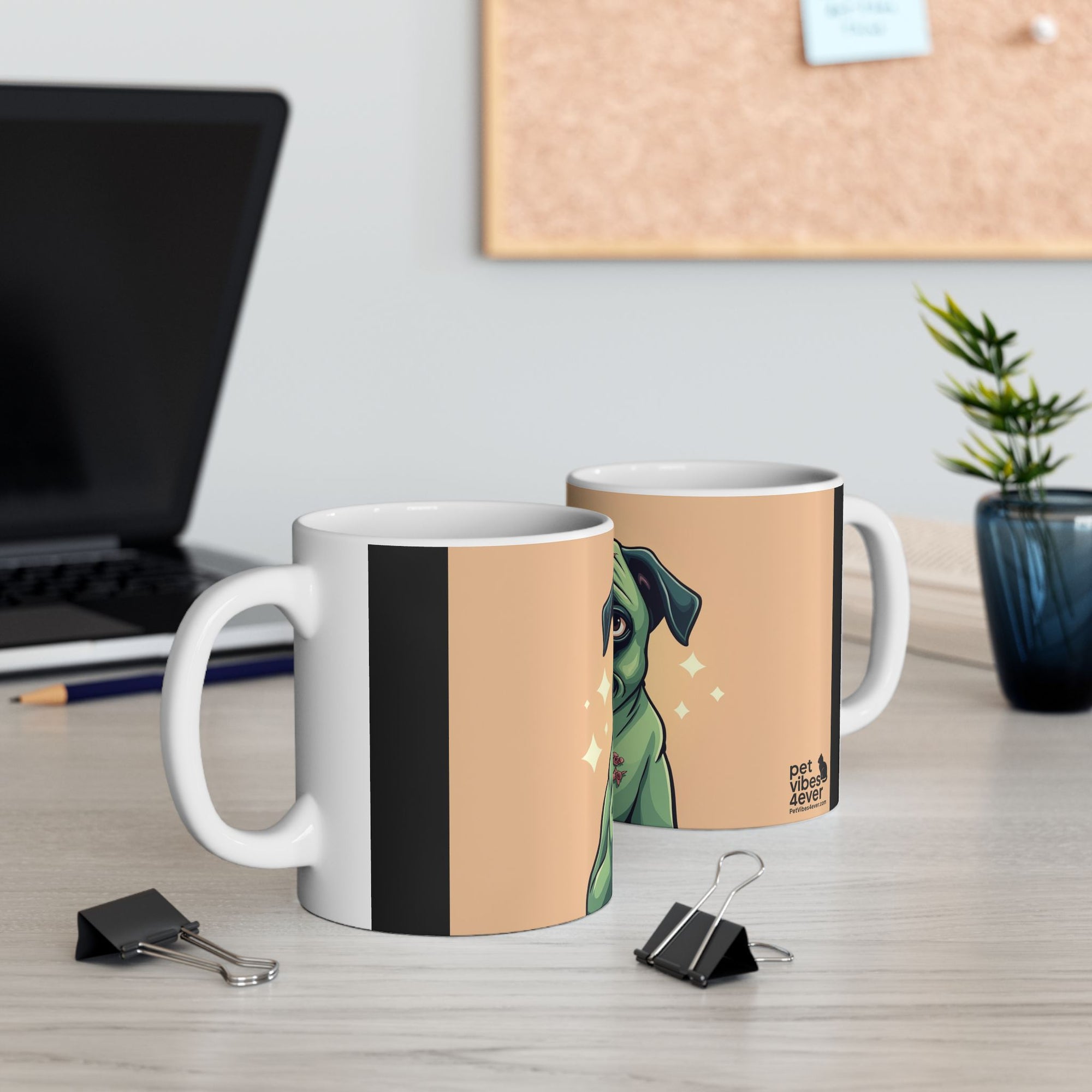 Brainy Pug Ceramic Mug | Funny Dog Coffee Cup, Gift for Dog Lovers, Pet Owner Gift, Cute Home Decor, Pug Lover Mug