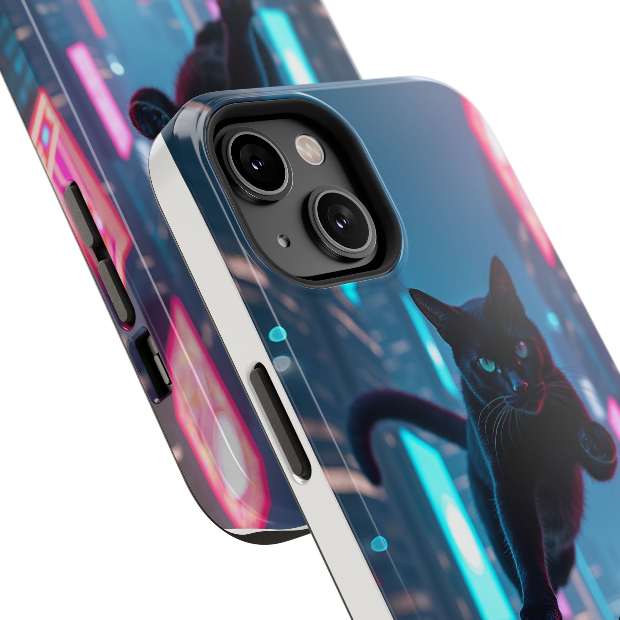 Cat-Themed Phone Case with Pet Vibes Design, Impact-Resistant Phone Case, Gift for Cat Lovers, Cute Pet Merchandise, Stylish Phone Accessory