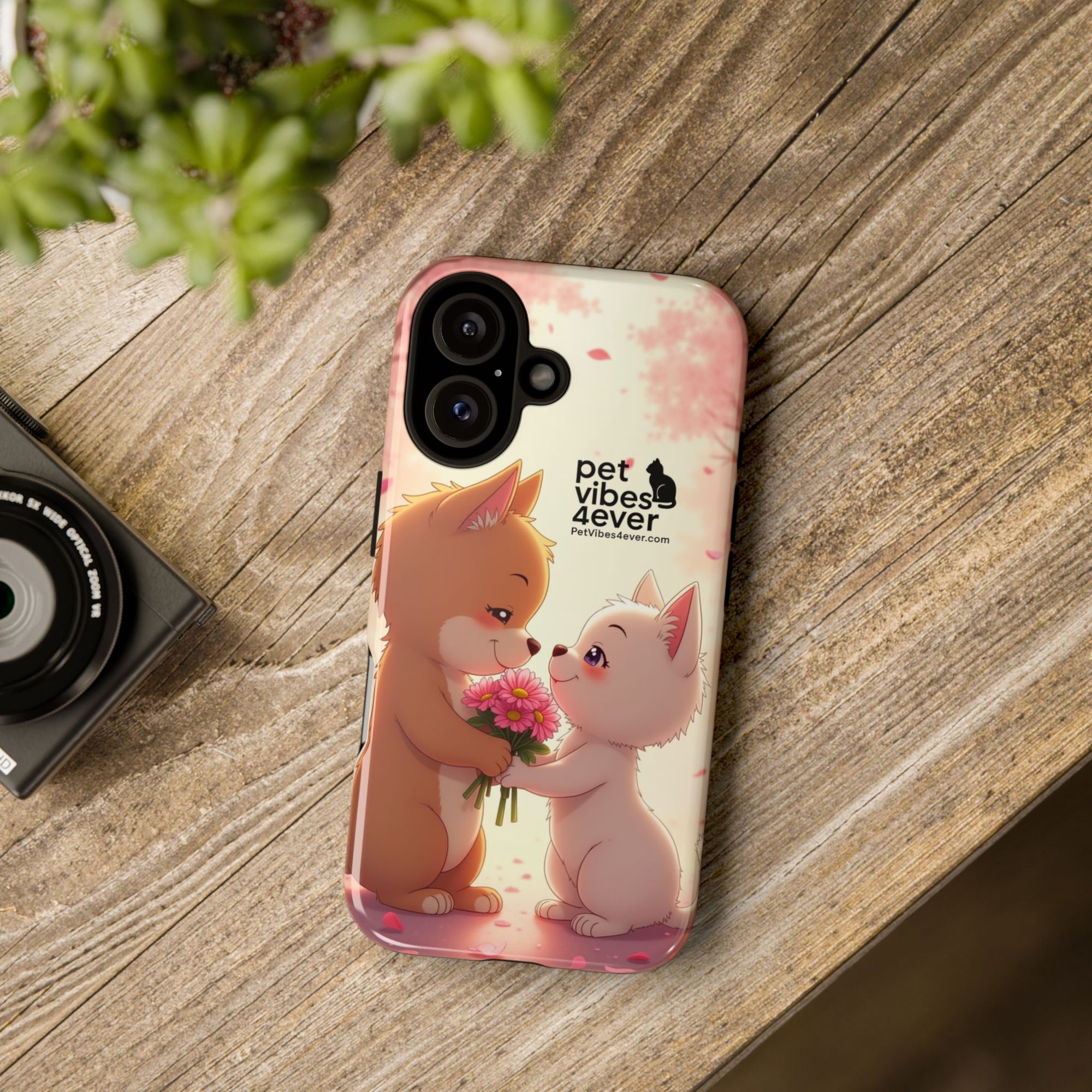 Cute Pet Phone Case, Animal Lovers Gift, Valentine’s Day Present, Custom Phone Cover, Happy Couple Design, Pet Vibes Forever