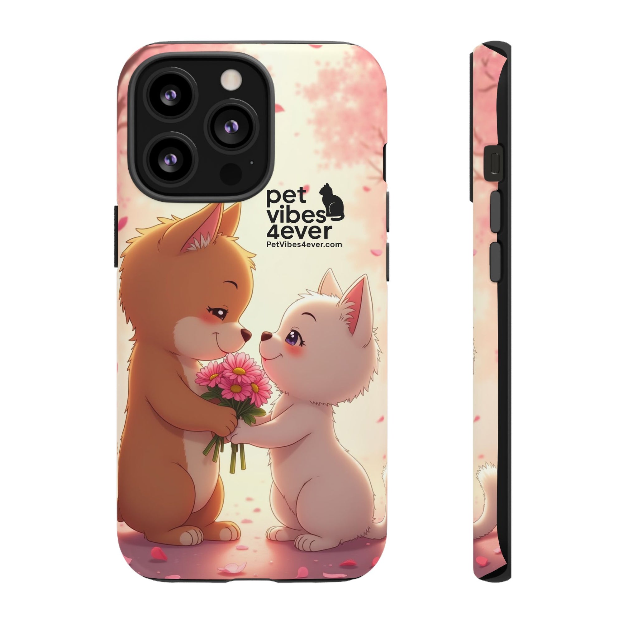 Cute Pet Phone Case, Animal Lovers Gift, Valentine’s Day Present, Custom Phone Cover, Happy Couple Design, Pet Vibes Forever