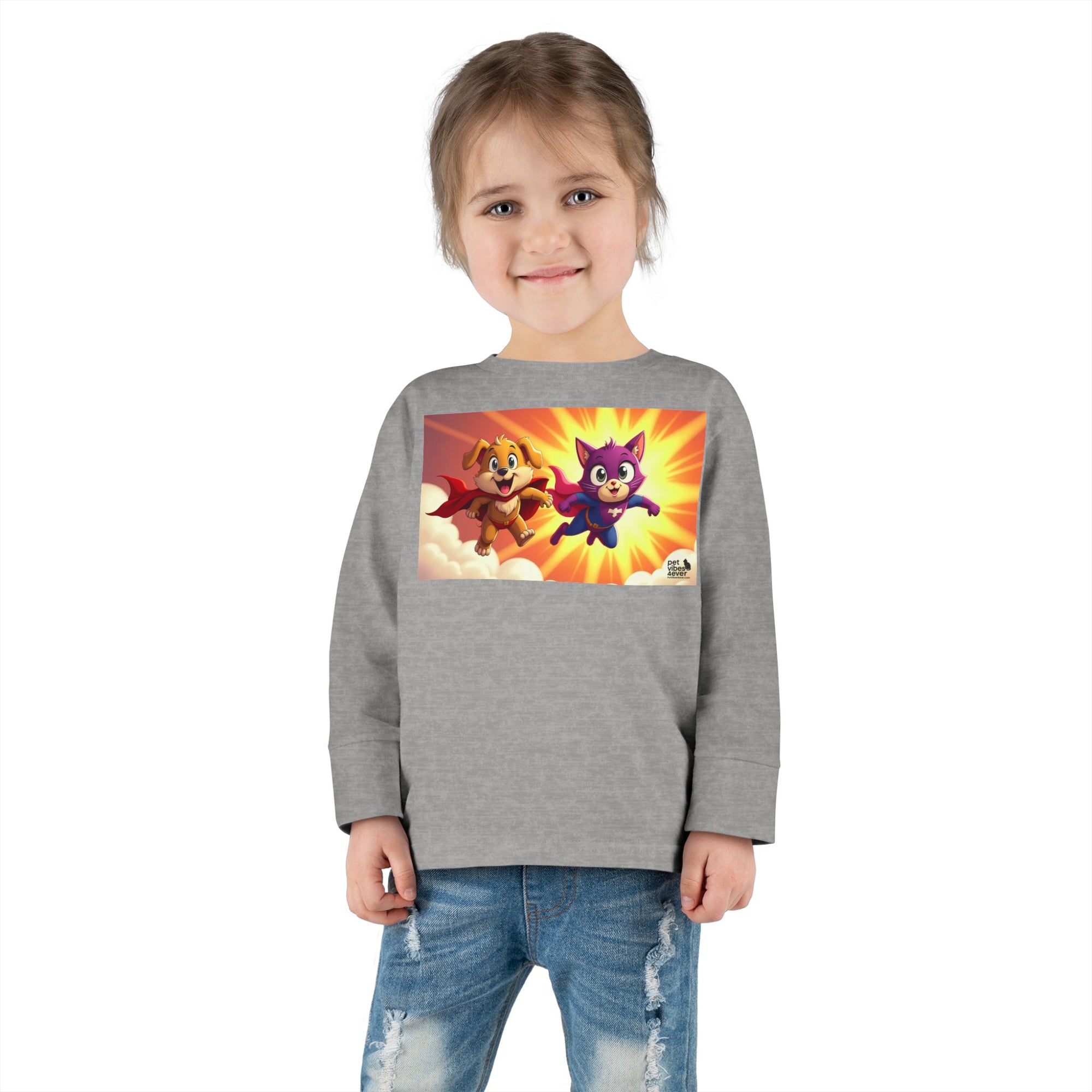 Toddler Superhero Long Sleeve Tee, Kids Shirt, Playtime Apparel, Gift for Toddlers, Fun Family Outing Clothing