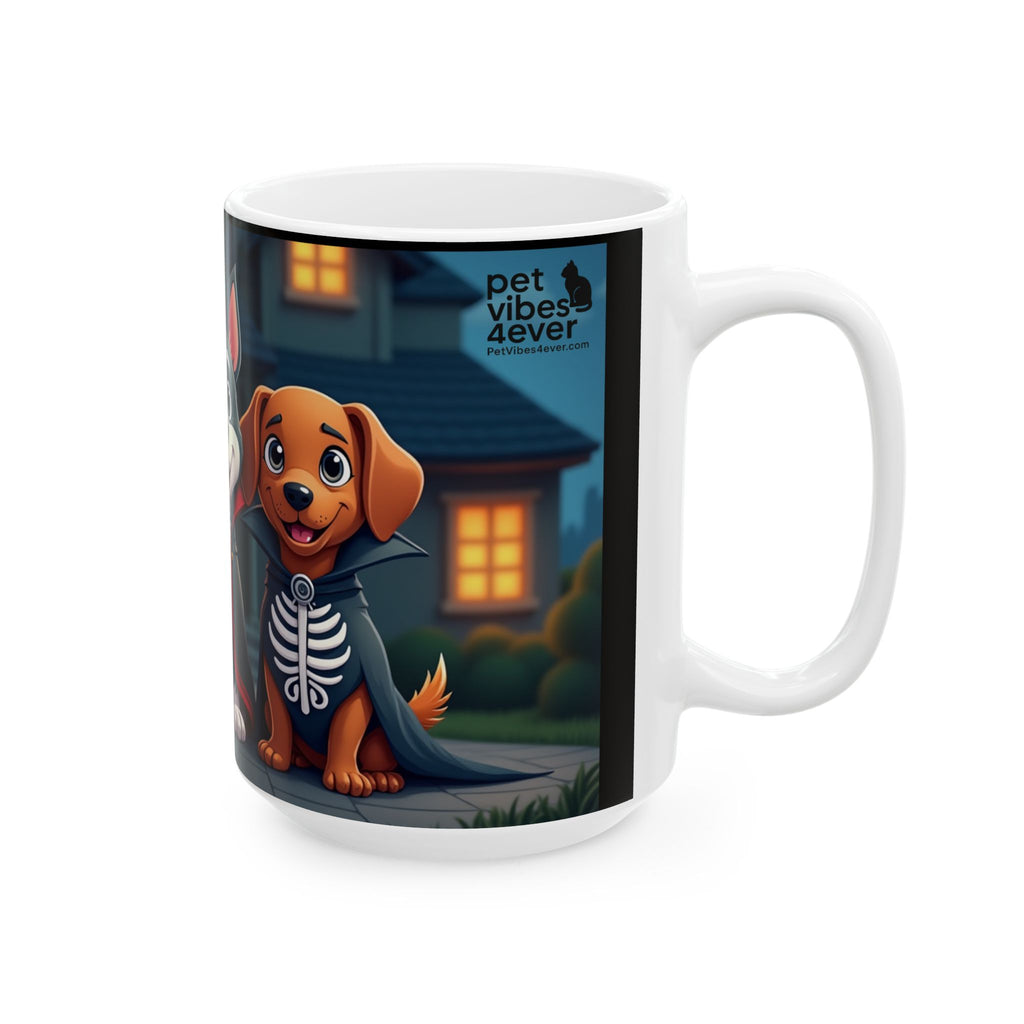 Halloween Dog Lover's Ceramic Mug, Cute Pup Design, 11oz, 15oz, Perfect for Gifts, Home Decor, Pet Lovers, Coffee, Hot Chocolate