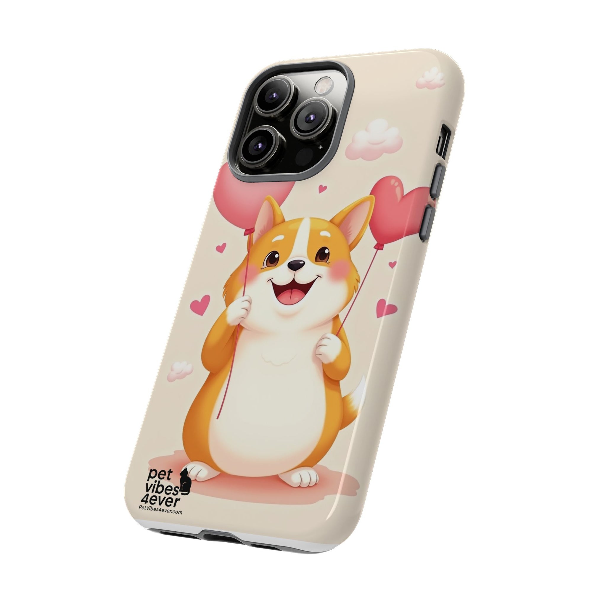 Corgi Love Phone Case, Cute Pet Gift, Animal Lover Accessory, Custom Phone Cover, Valentine's Day Gift