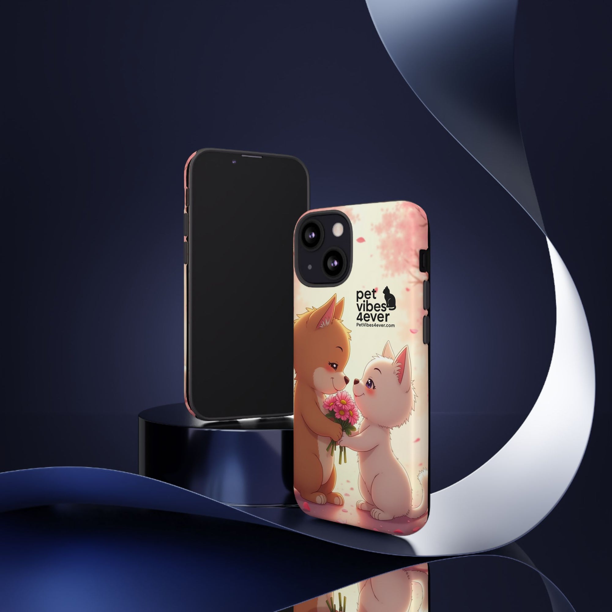 Cute Pet Phone Case, Animal Lovers Gift, Valentine’s Day Present, Custom Phone Cover, Happy Couple Design, Pet Vibes Forever