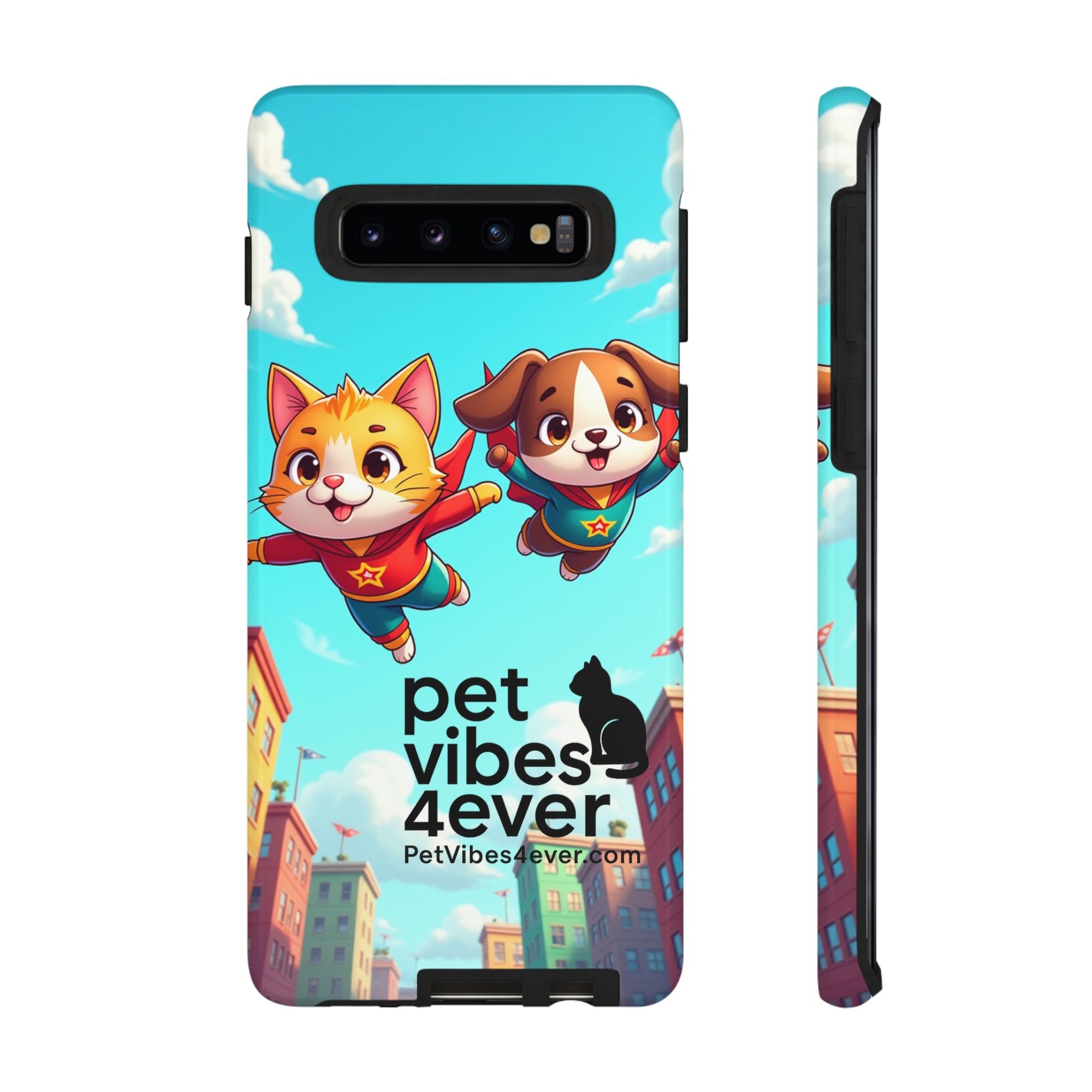 Pet Vibes Forever Tough Phone Cases, Cute Dog and Cat Design, Pet Lover Gift, Fun Phone Accessory, Animal Theme Decor