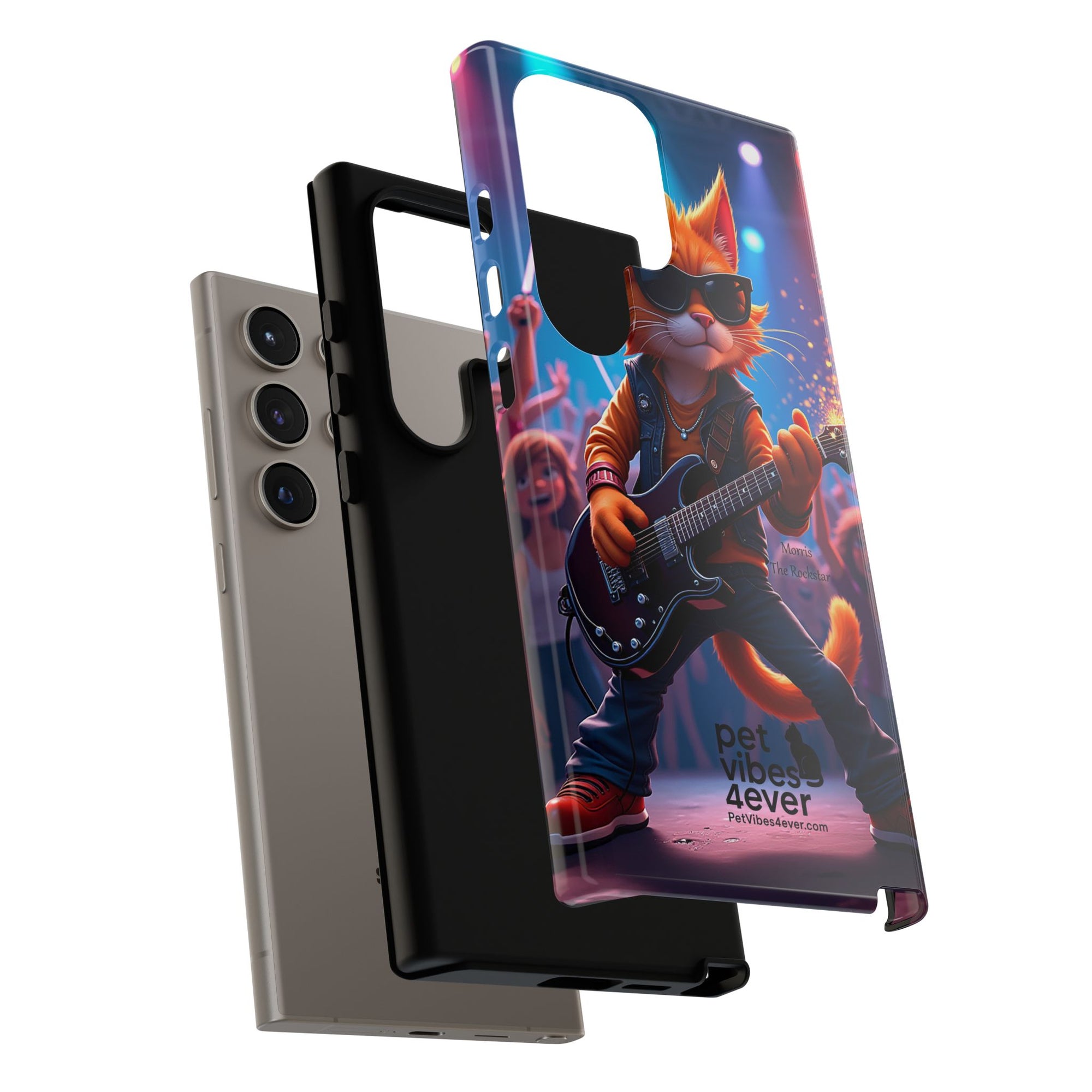 Guitar Cat Phone Case | Fun Pet Vibes | Unique Gift for Cat Lovers, Music Fans, Pet Owners, Birthday, Holidays, Personal Use